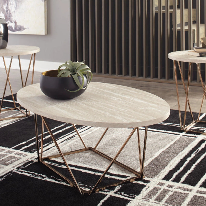 T385-13 Tarica Occasional Table Set (Set of 3) - Two-Tone | Signature Design By Ashley