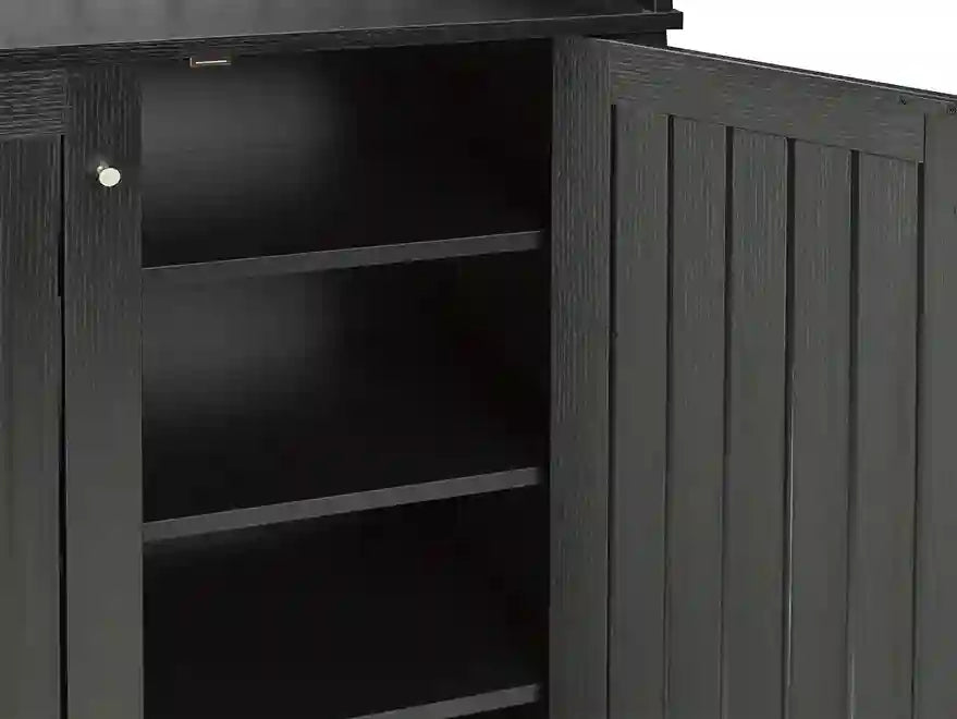 Virtue Wooden Shoes Cabinet In Black Finish
