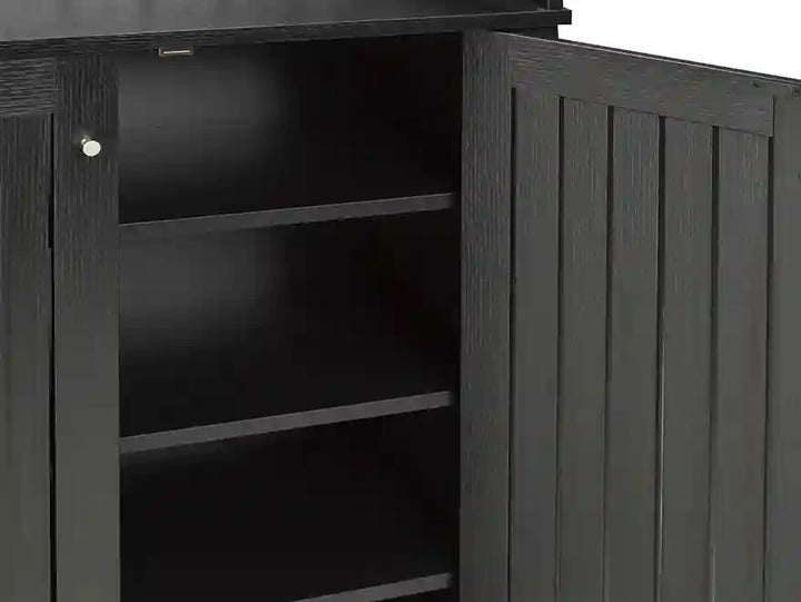 Virtue Wooden Shoes Cabinet In Black Finish