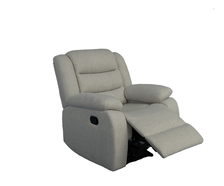 Noire Linen Fabric Manual Recliner Chair  in Grey - Cosmic Homes