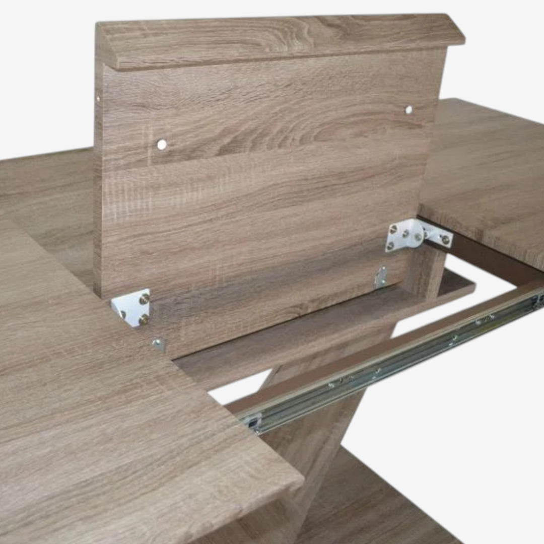 Nexora Extendable Wooden Dining Table - Washed Oak