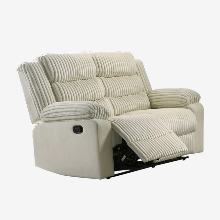 Nathan Manual Recliner Loveseat In Fabric Upholstery - Beige