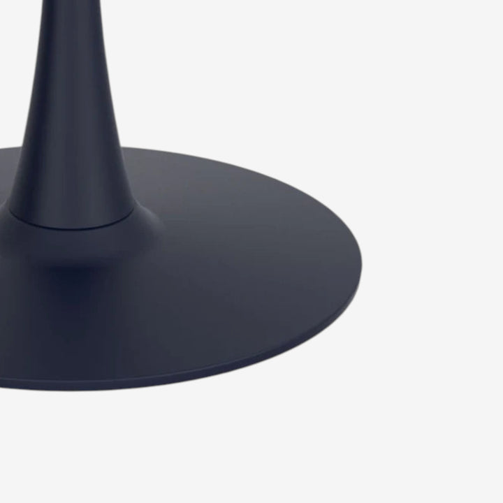 Livo Round Dining Table With Metallic Base - White Faux Marble/ Black | Available in 40" & 48" Sizes