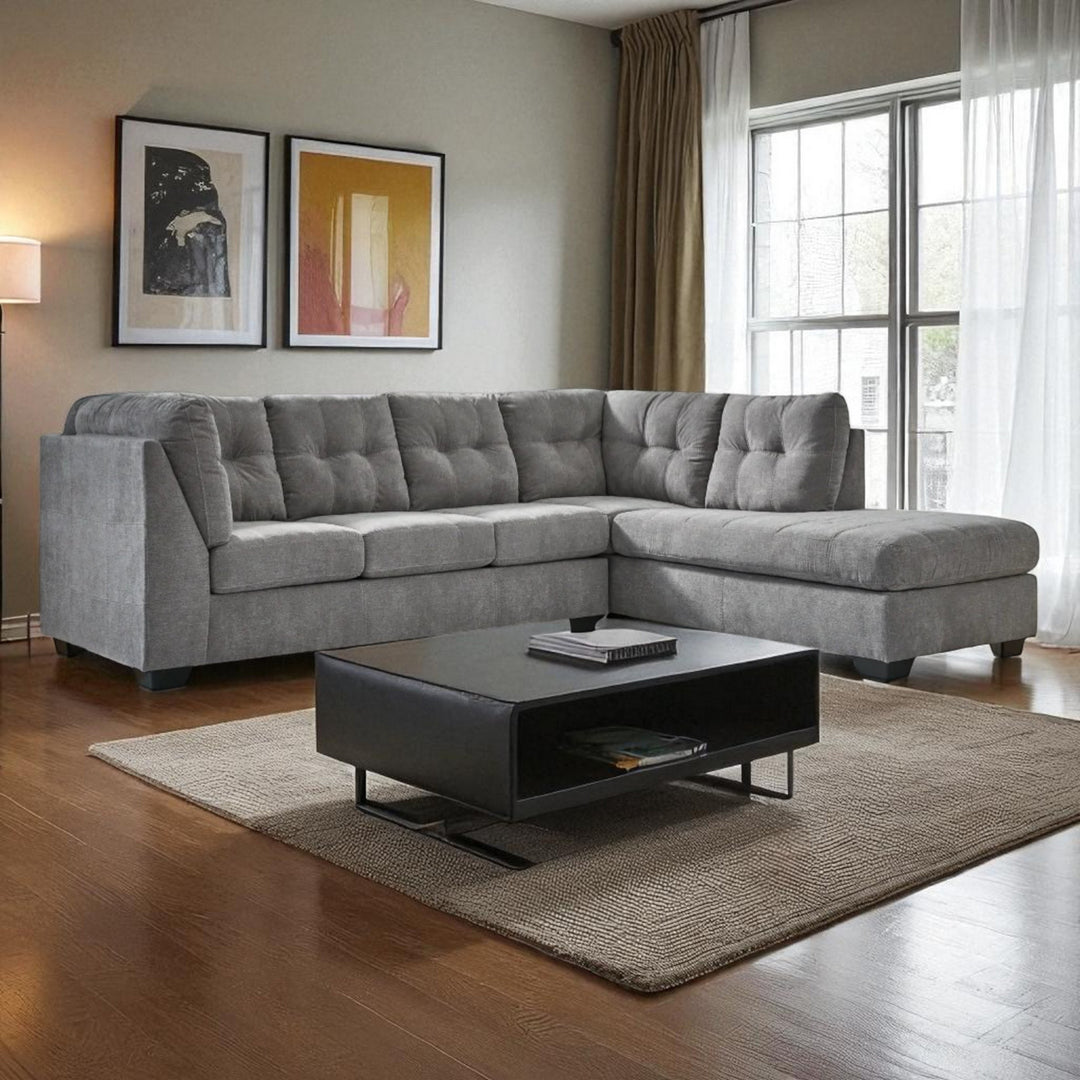 55305S2 Marleton 2-Piece Sectional With Chaise - Grey | Signature Design By Ashley