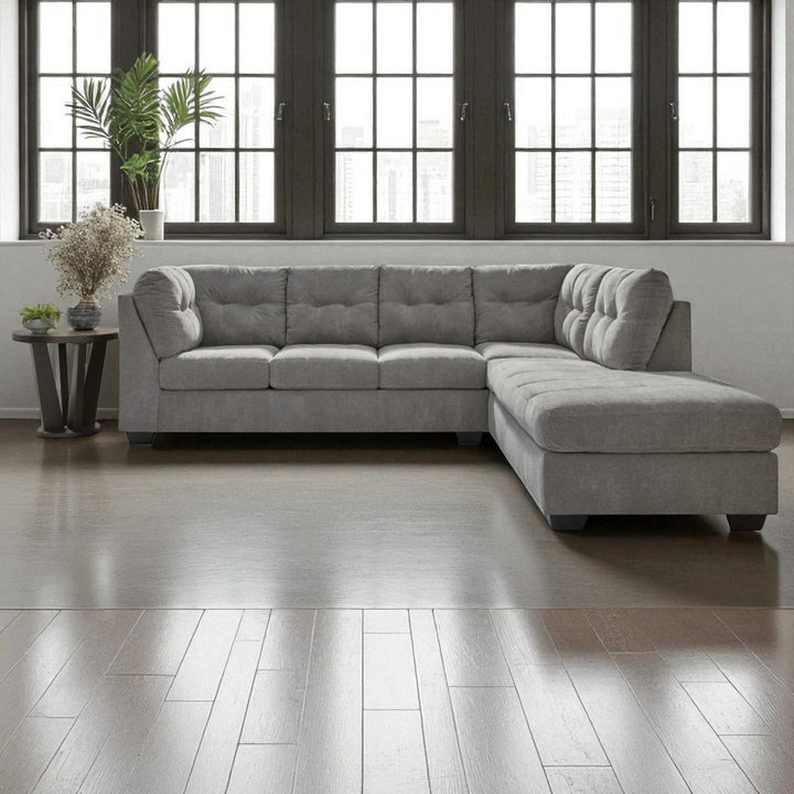 55305S2 Marleton 2-Piece Sectional With Chaise - Grey | Signature Design By Ashley