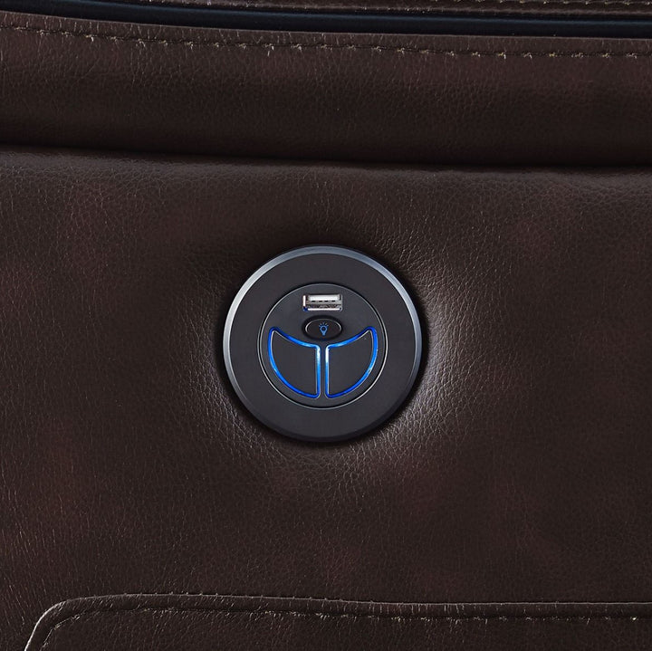 Nestle 5-Seater Sectional Recliner In Leathaire Upholstery - Brown