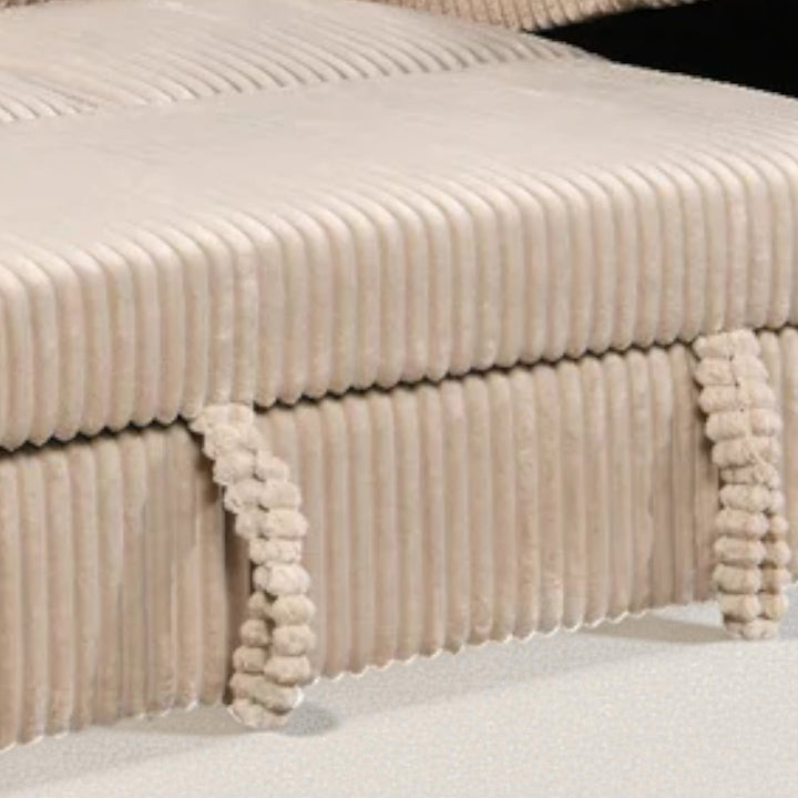 Flair Fabric Upholstered Sectional Sofa Bed With Reversible Storage Chaise - Beige