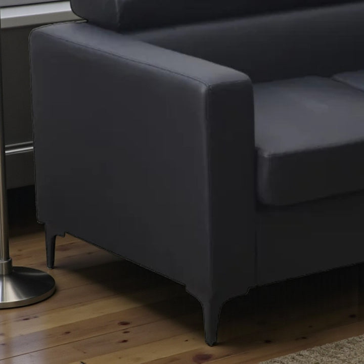 Zuma Leathaire Upholstered Sectional Sofa With Reversible Chaise - Black