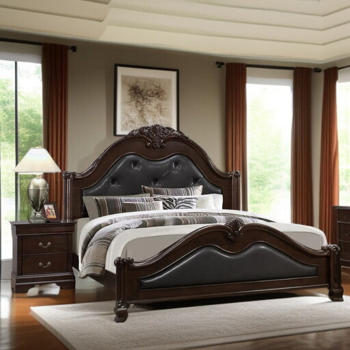 Luxira 8-Piece Classic Bedroom Set - Cherry | Vintage Style, Sturdy & Storage Solution