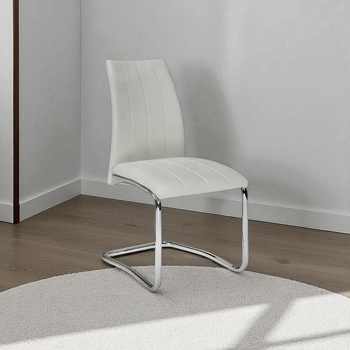 Zeke Dining Table Set For 4 With PU Upholstered Chairs - White/ Grey