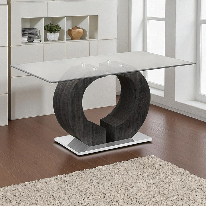 Zeke Dining Table Set For 4 With PU Upholstered Chairs - White/ Grey