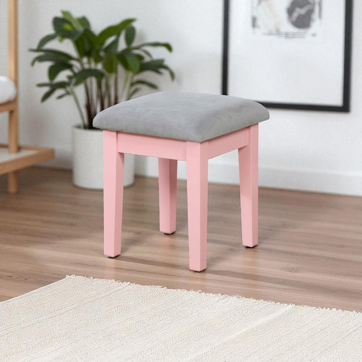 Rhea Elegant Vanity Set With Pink Finish- Complete Bedroom Ensemble