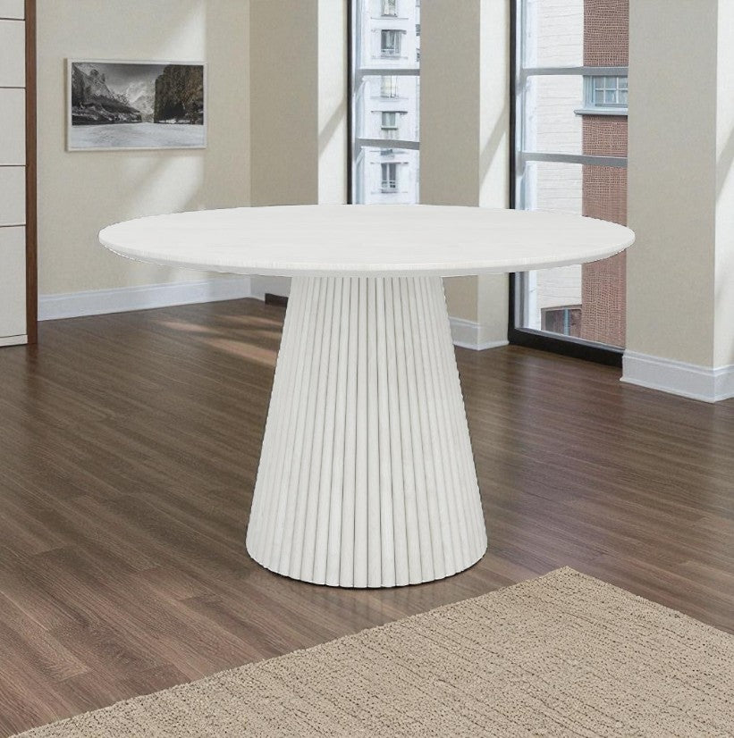 Addison Wooden Dining Table Set For 4 With Fabric Upholstered Chairs - White Wash