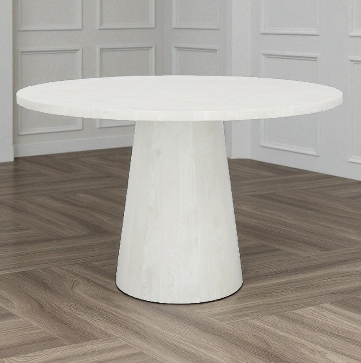 Addison Wooden Dining Table Set For 4 With Fabric Upholstered Chairs - White Vigo