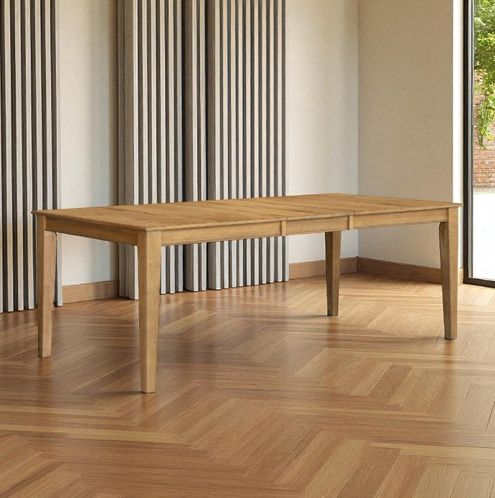 Terra Wooden Dining Table Set For 6 With Fabric Upholstered Chairs - Oak