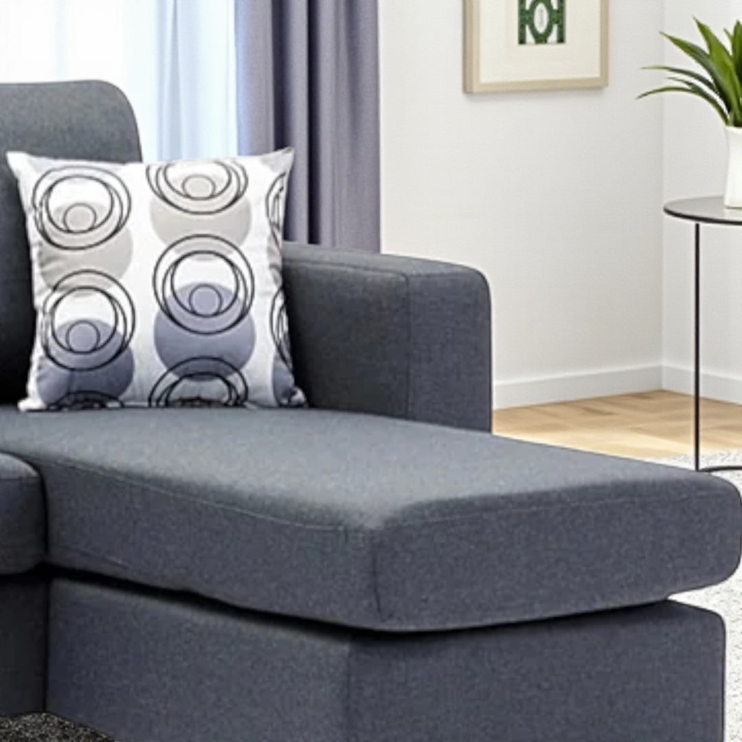 City Sectional Sofa With Fabric Upholstery & Reversible Chaise - Enticing Grey