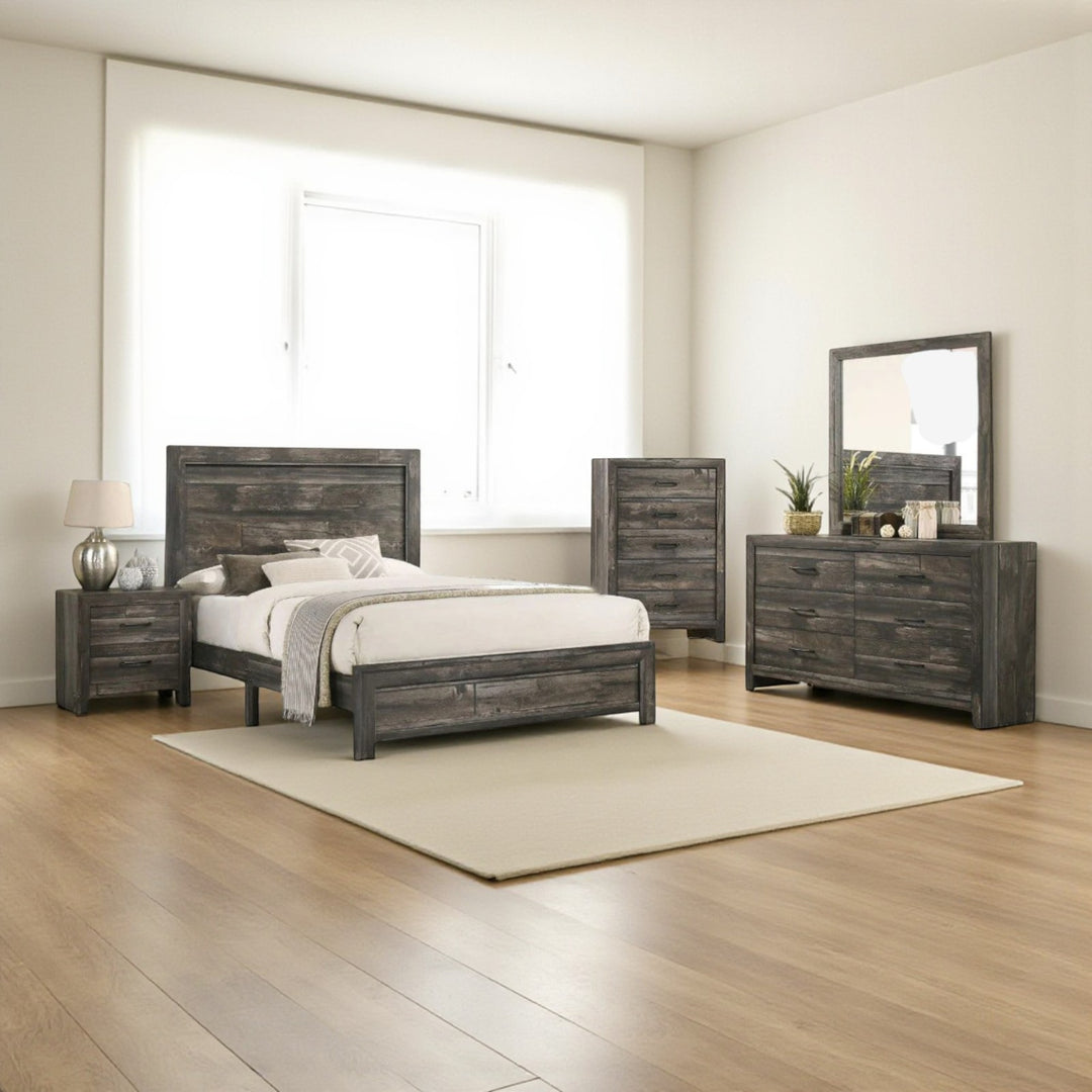 Lysor 8-Piece Bedroom Set - Greyish Brown | Contemporary, Sturdy, Minimalistic & Smart Storage Solution