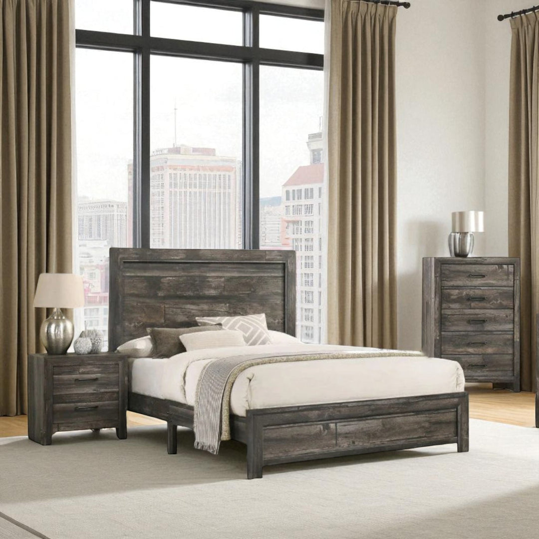 Lysor 8-Piece Bedroom Set - Greyish Brown | Contemporary, Sturdy, Minimalistic & Smart Storage Solution