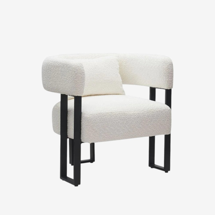 Rosso Fabric Upholstered Accent Chair With Sturdy Metal Frame - Black/ Ivory