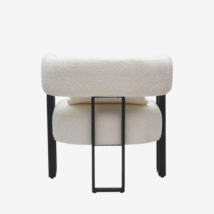 Rosso Fabric Upholstered Accent Chair With Sturdy Metal Frame - Black/ Ivory