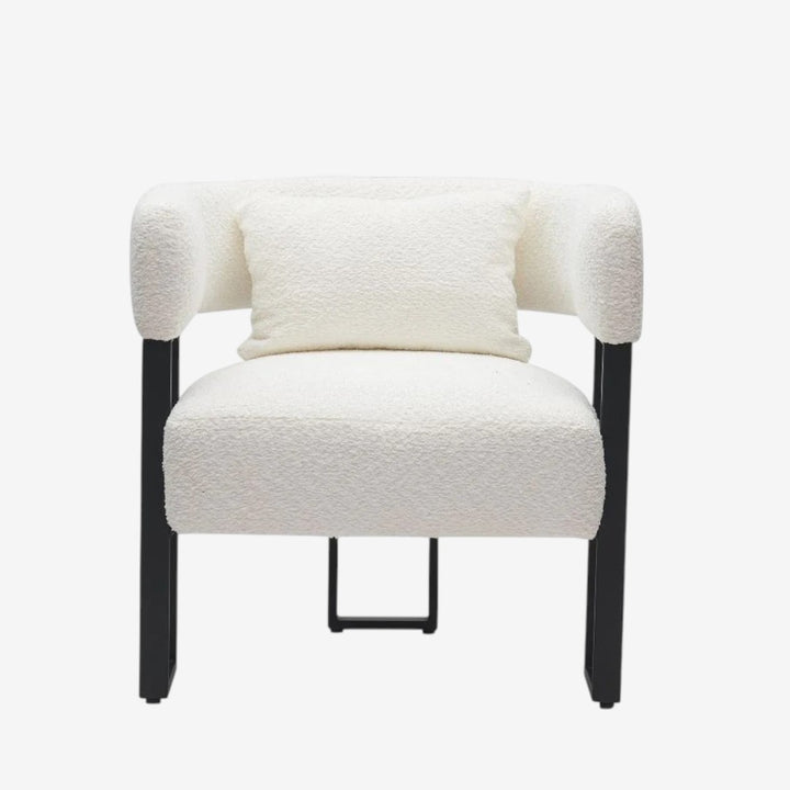 Rosso Fabric Upholstered Accent Chair With Sturdy Metal Frame - Black/ Ivory