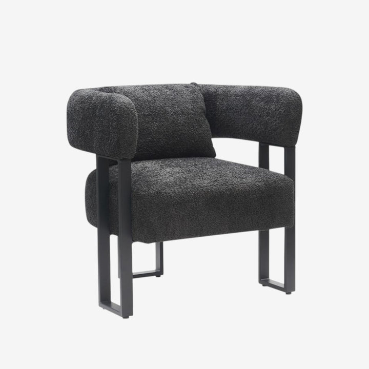 Rosso Fabric Upholstered Accent Chair With Sturdy Metal Frame - Black/ Charcoal