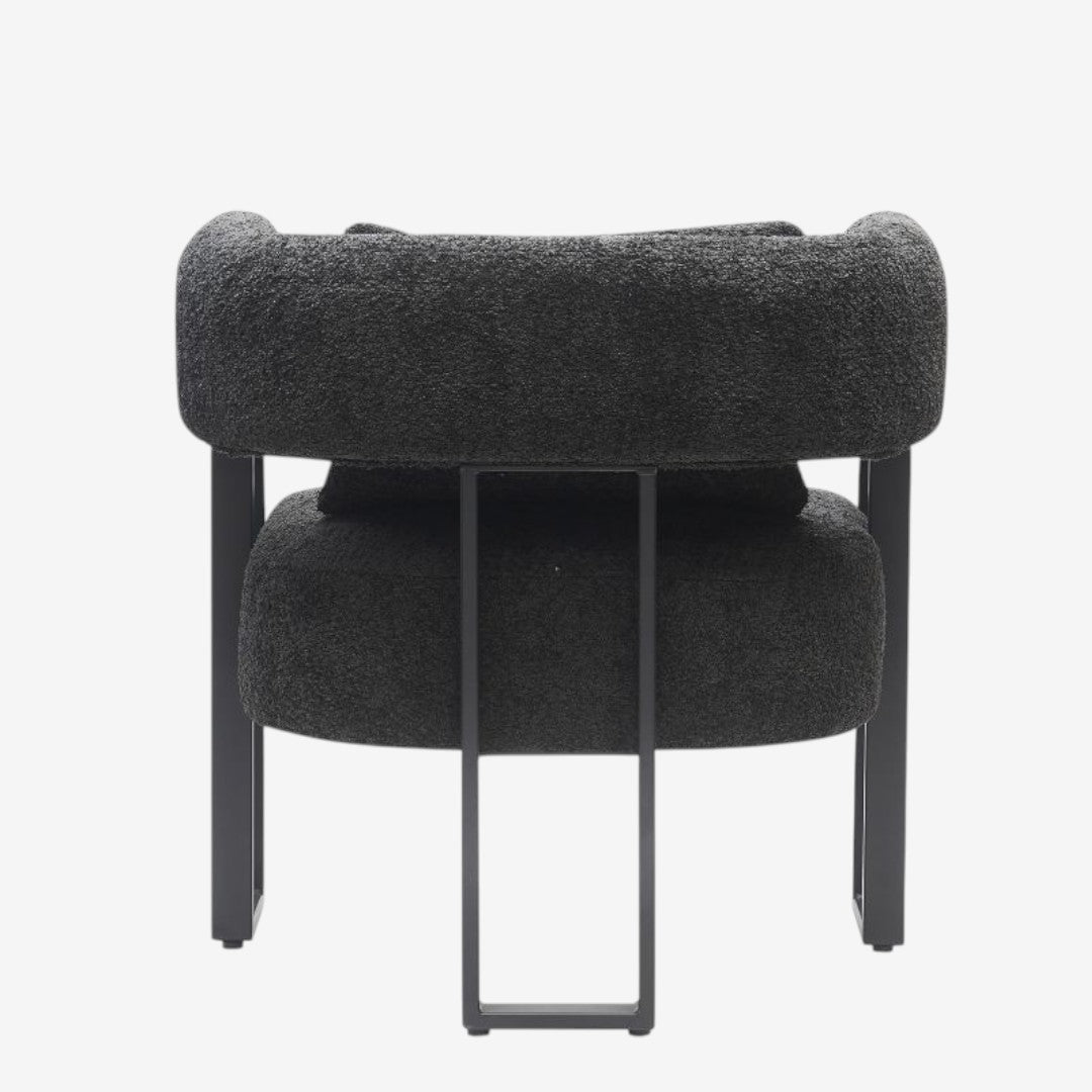 Rosso Fabric Upholstered Accent Chair With Sturdy Metal Frame - Black/ Charcoal