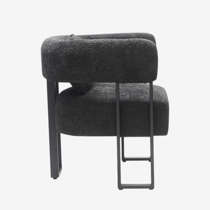 Rosso Fabric Upholstered Accent Chair With Sturdy Metal Frame - Black/ Charcoal