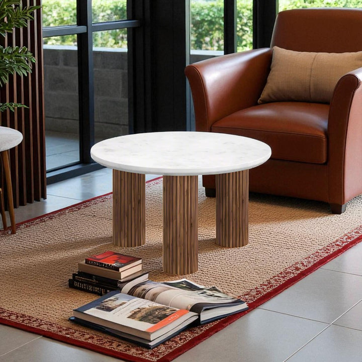 Soren Coffee Table in Rich Walnut & Sleek White Finish