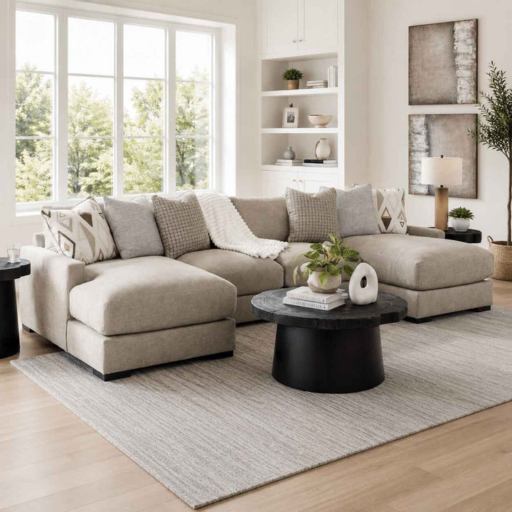 20305S5 Aslan Court Pebble 4-Piece Sectional Sofa with Dual Chaises - Pebble | Signature Design by Ashley