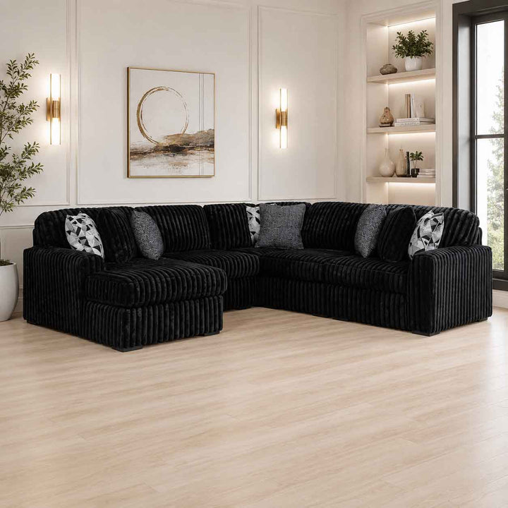 Midnight-madness 5-Piece Fabric Sectional Sofa With Chaise - Onyx | Signature Design By Ashley