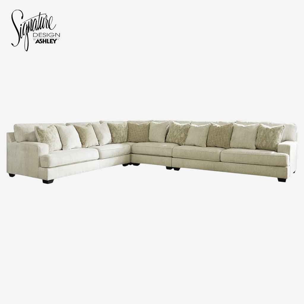 19604S2 Rawcliffe 4-Piece Sectional Sofa In Fabric Upholstery - Parchment | Signature Design By Ashley