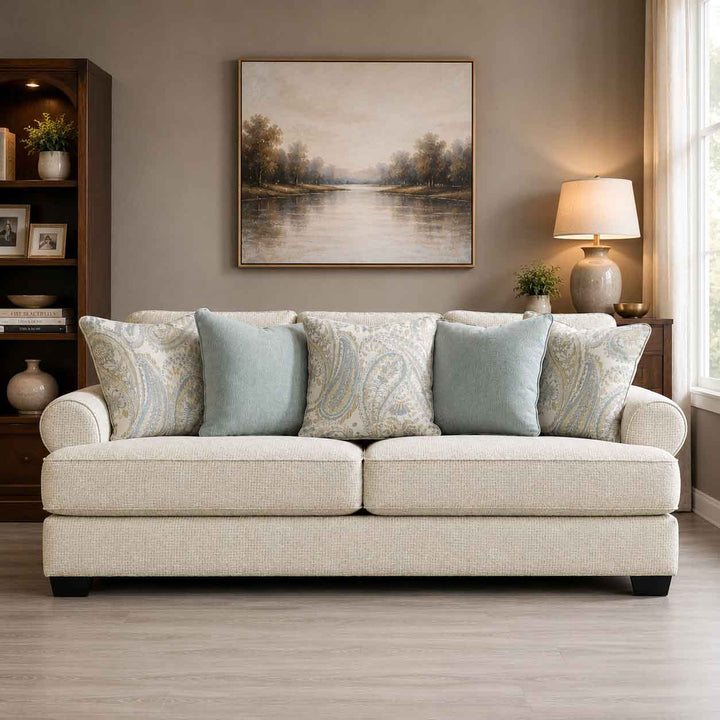 9620538 Monaghan Stationary Sofa In Fabric Upholstery - Sandstone | Signature Design By Ashley