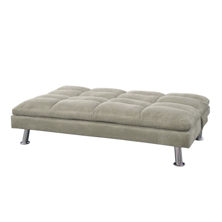 Aaron Fabric Upholstered Sofa Bed With Fold-Down Transition Mechanism - Grey