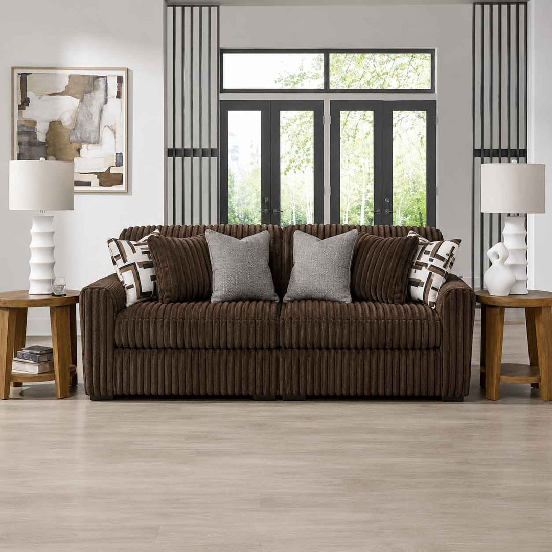 S11 Midnight-madness 2-Piece Sectional Sofa In Fabric Upholstery - Chocolate - Side View