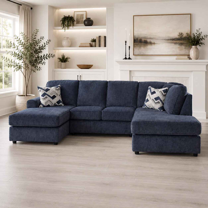 Albar Place 2-Piece Fabric Sectional Sofa With Dual Chaise - Cobalt | Signature Design By Ashley