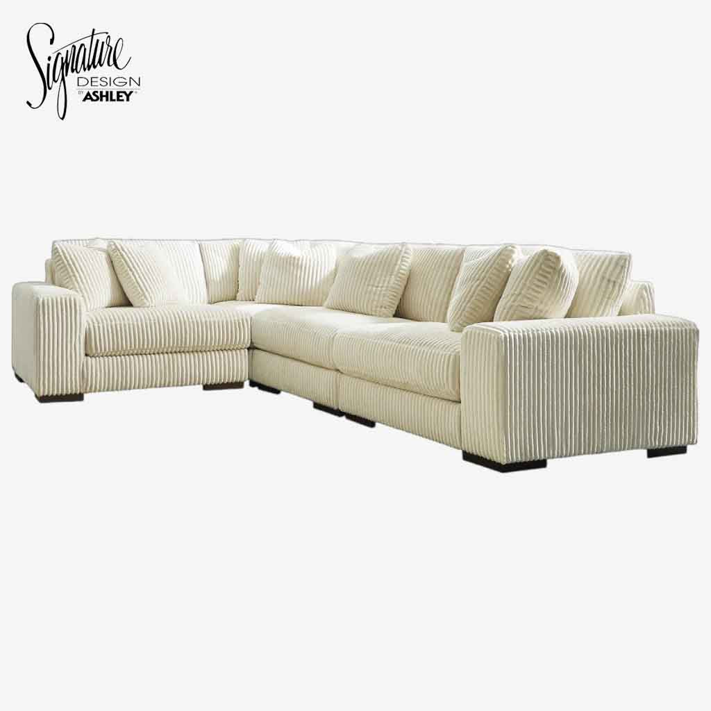 21104S8 Lindyn 4-Piece Sectional Sofa in Fabric Upholstery - Ivory | Signature Design by Ashley