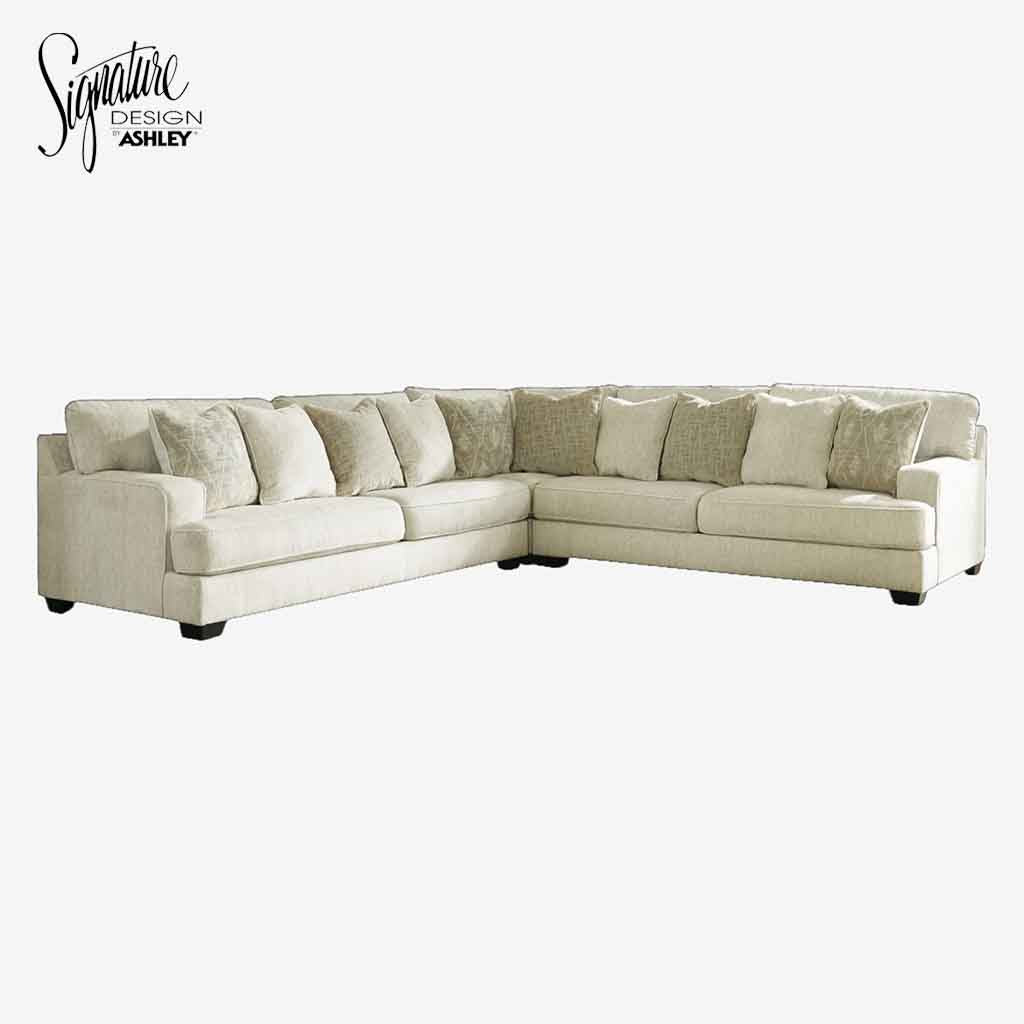 19604S1 Rawcliffe 3-Piece Sectional Sofa In Fabric Upholstery - Parchment | Signature Design by Ashley