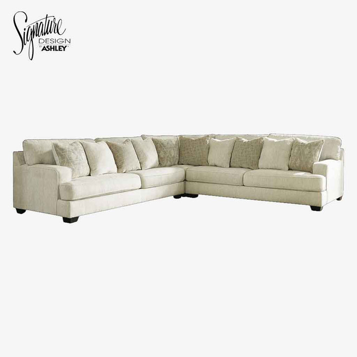 19604S1 Rawcliffe 3-Piece Sectional Sofa In Fabric Upholstery - Parchment | Signature Design by Ashley