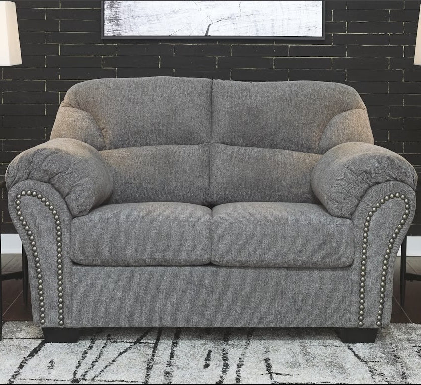 2810535 Allmaxx Loveseat In Fabric Upholstery - Pewter | Benchcraft By Ashley