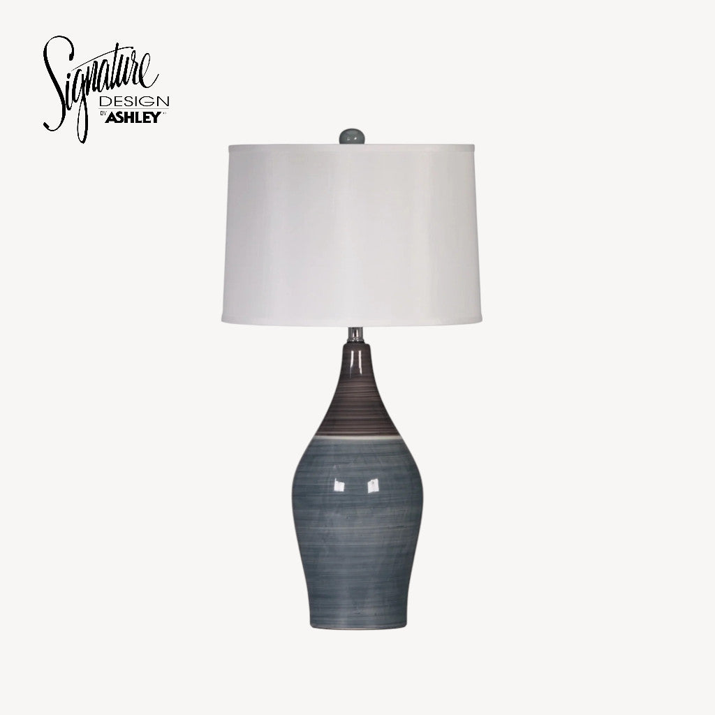 L123884 Niobe Table Lamp In Multi Grey Finish (Set of 2) | Signature Design By Ashley