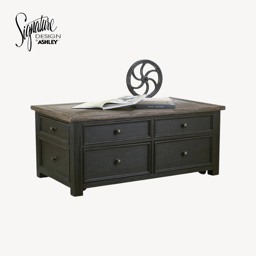 T736-20 Tyler Creek Coffee Table With Lift Top - Greyish Brown/ Black | Signature Design By Ashley