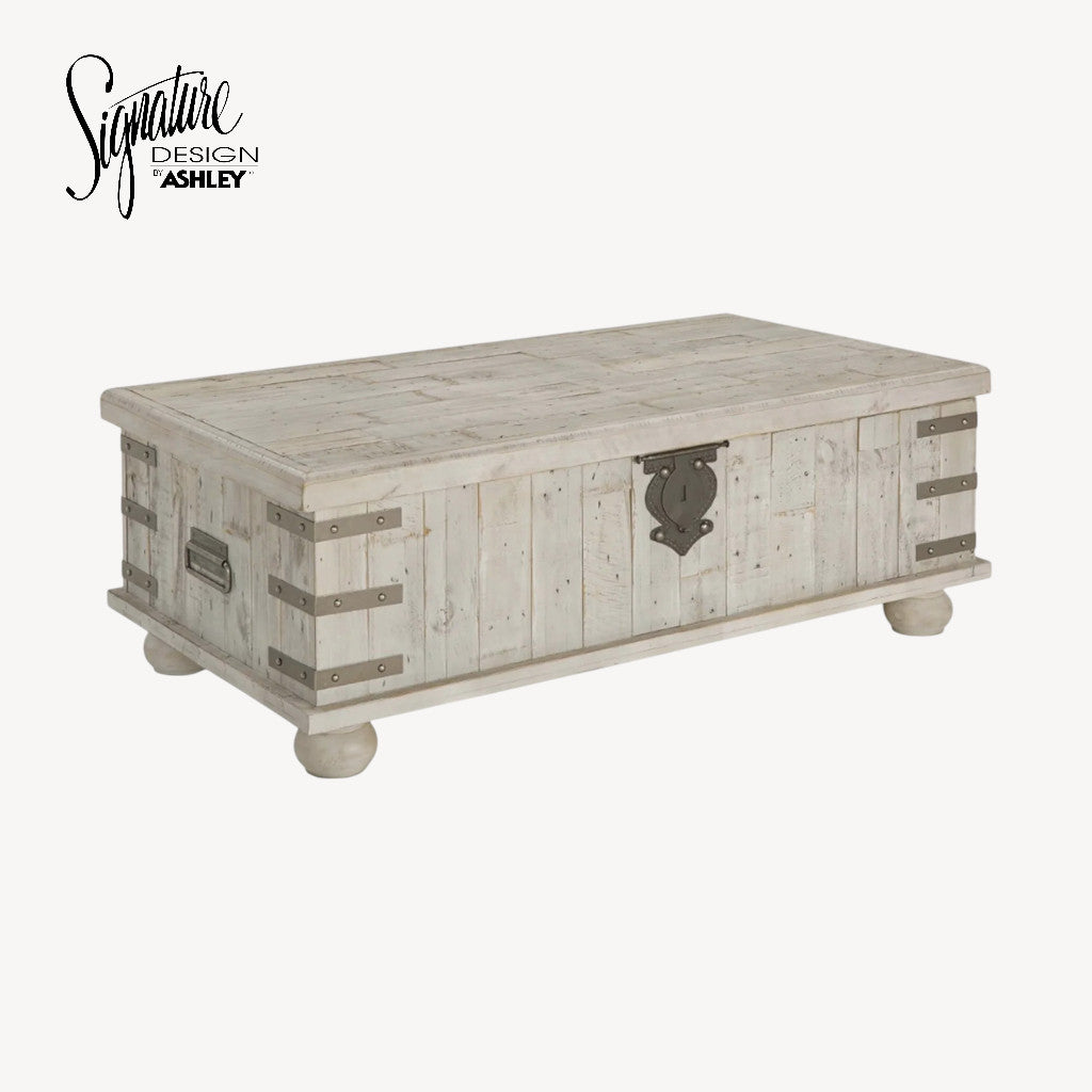 T757-9 Carynhurst Lift Top Coffee Table - White Wash Grey | Signature Design By Ashley