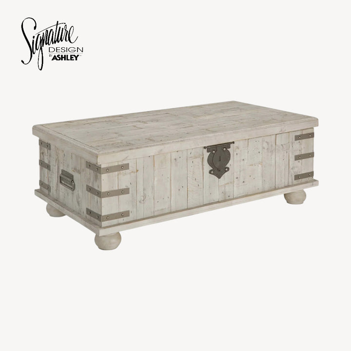 T757-9 Carynhurst Lift Top Coffee Table - White Wash Grey | Signature Design By Ashley