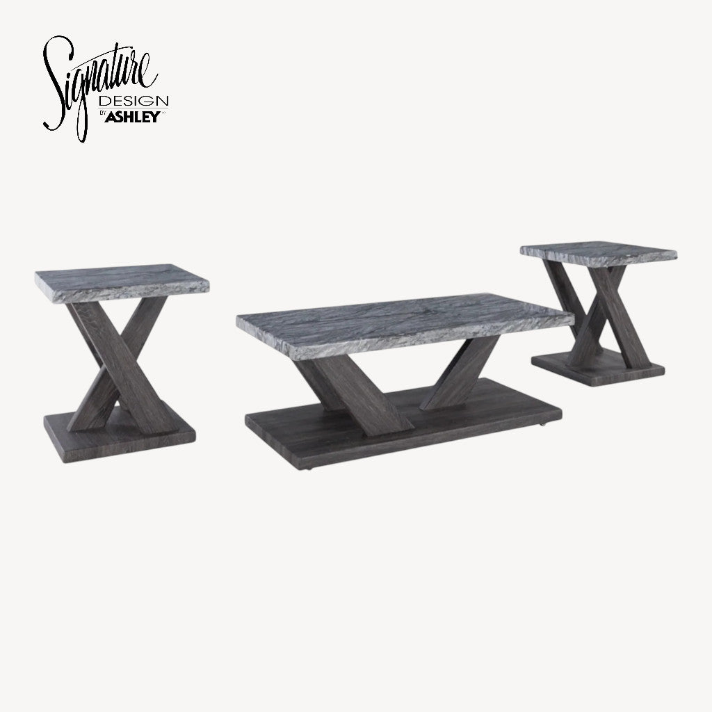 T400-13 Bensonale Occasional Table Set In Faux Grey Finish (Set of 3) | Signature Design By Ashley