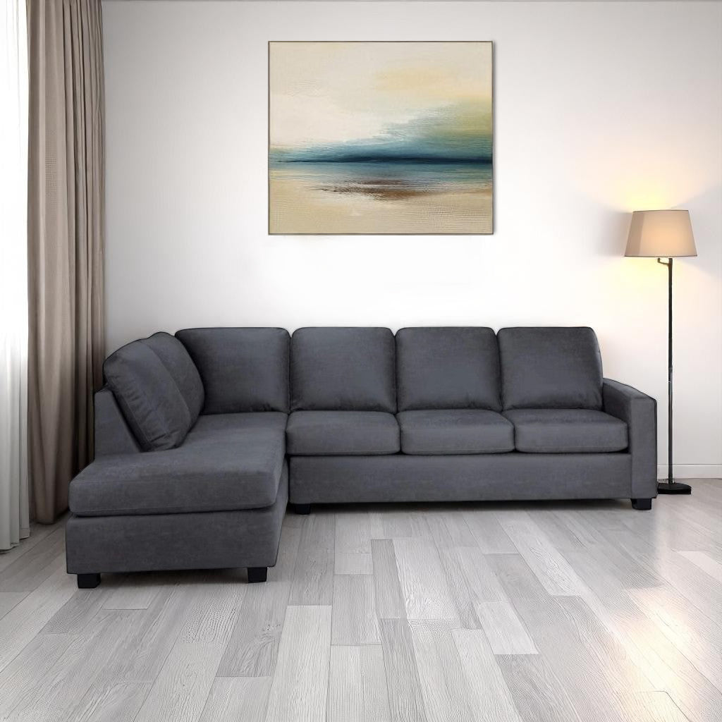 Whistler 2-Piece Fabric Upholstered Sectional Sofa - Grey