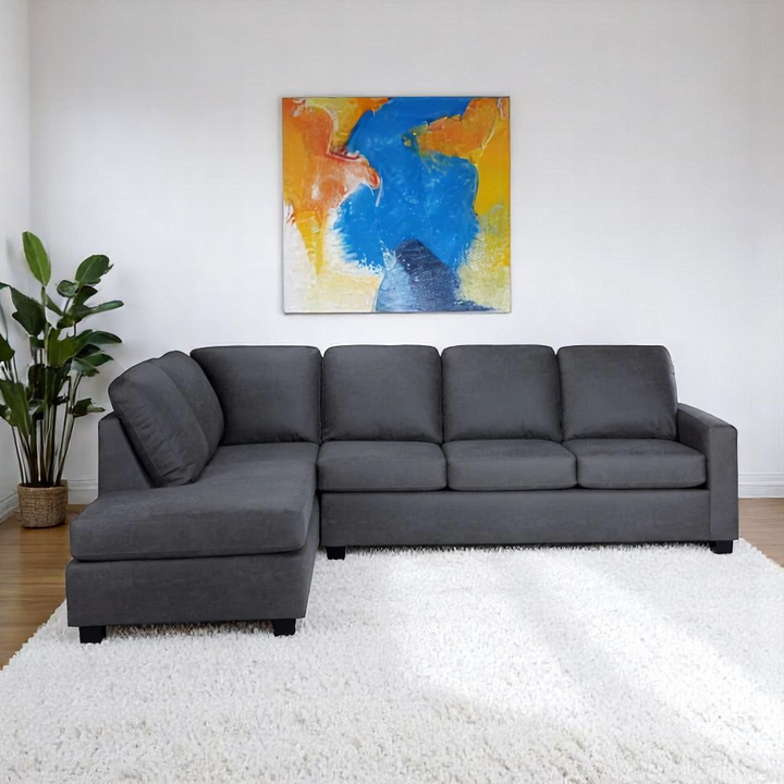 Whistler 2-Piece Fabric Upholstered Sectional Sofa - Grey