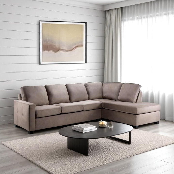 Whistler 2-Piece Fabric Upholstered Sectional Sofa - Beige | Available In LHF/ RHF Configuration