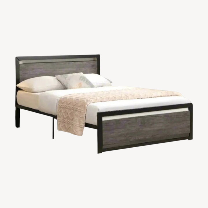 Phoenix Metallic Platform Bed Frame - Black/ Grey