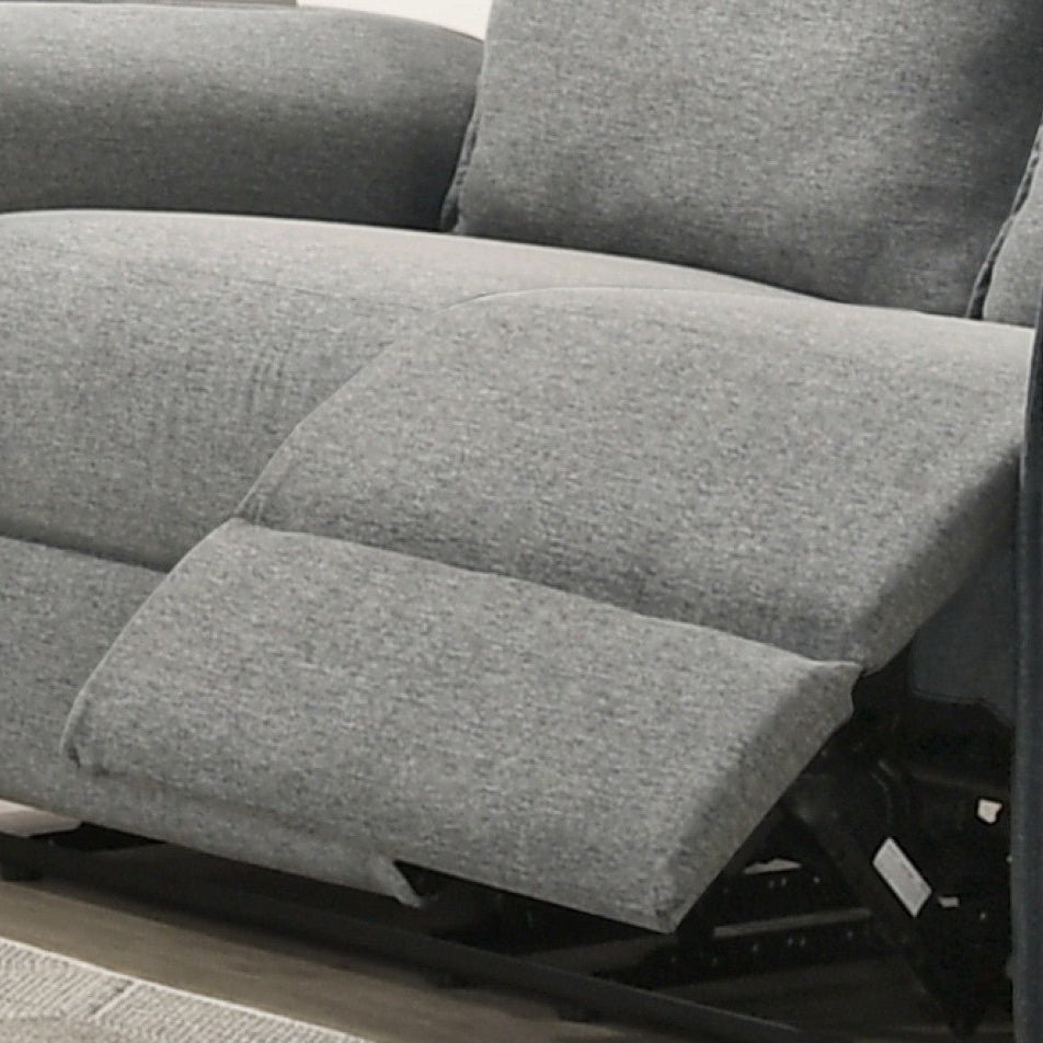 Leera Manual Recliner Loveseat In Fabric Upholstery - Grey
